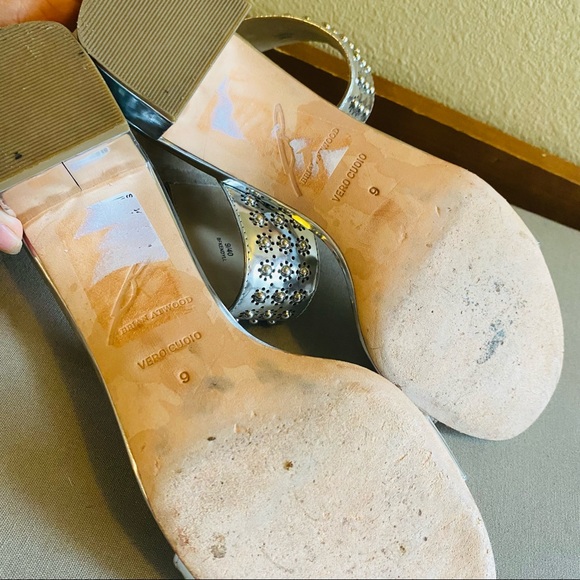 B BRIAN ATWOOD Metallic Studded Ankle Wrap Kendall Sandal - Picture 10 of 10